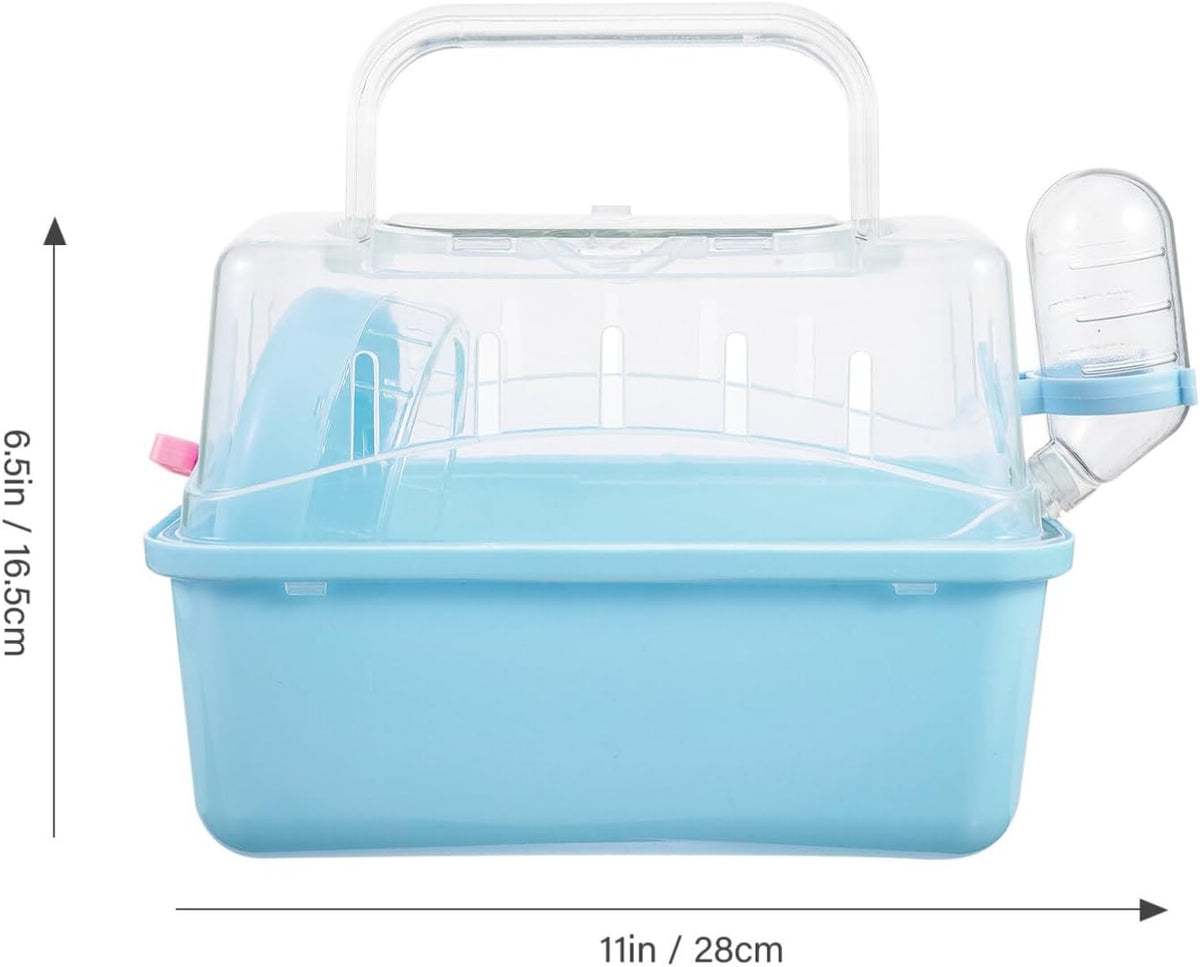Hamster Cage - Small Pet Carrying Container, Clear Stand, Outdoor Travel House, Fully Transparent