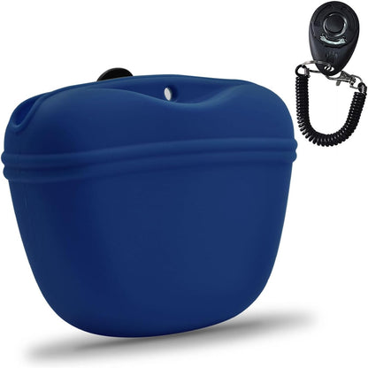 AUDWUD Silicone Dog Treat Pouch,Clip on Portable Training Container,Convenient Magnetic Buckle