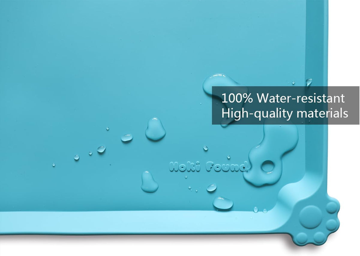 Hoki Found L Silicone Pet Food Mats Tray - Non Slip Pet Dog Cat Bowl Mats Placemat - Dog Pet Cat