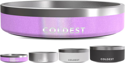 Coldest Dog Bowl - Anti Rust Metal, Non Slip, 3 Layers Insulated Stainless Steel Dog Bowls - Spill