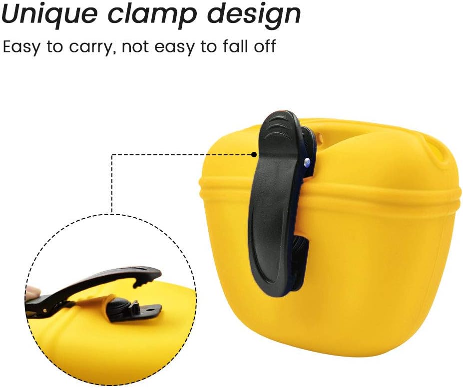 AUDWUD Silicone Dog Treat Pouch,Clip on Portable Training Container,Convenient Magnetic Buckle