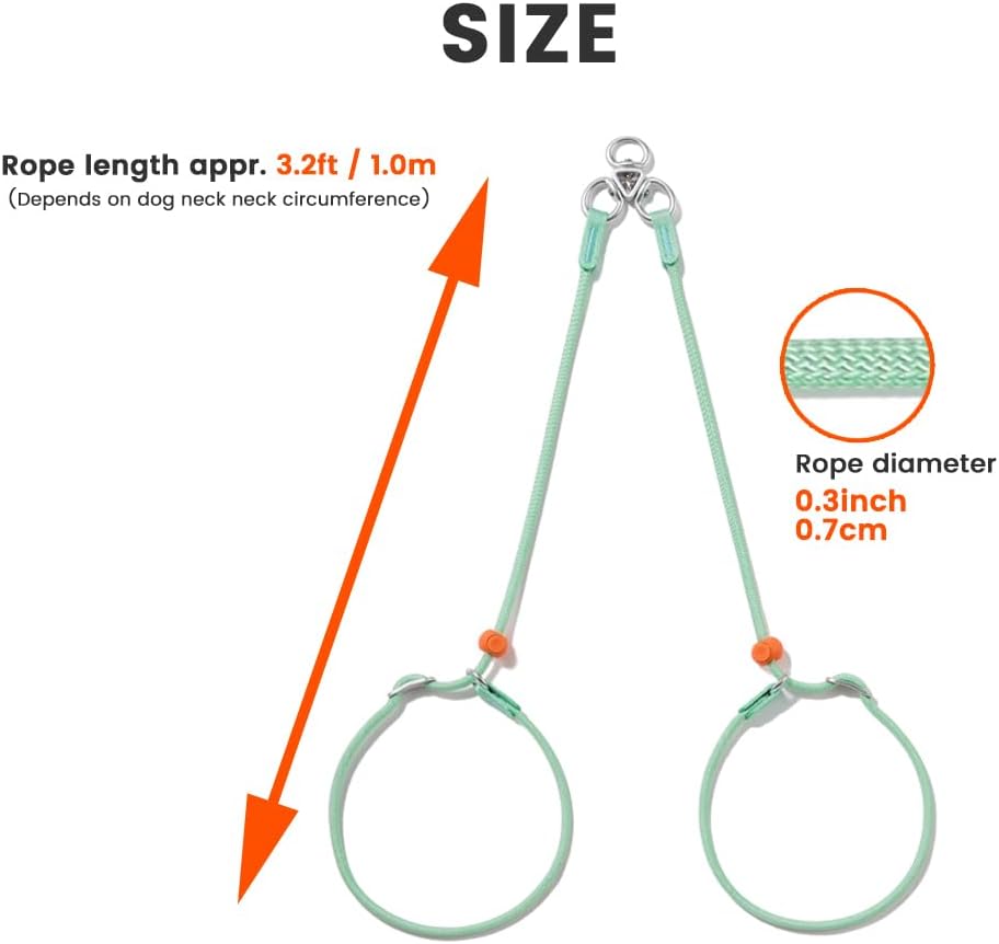 Howgo Double Slip Leash Slip Lead | Dual Dog Lead for 2 Dogs,360° Swivel No Tangle | Dog Training