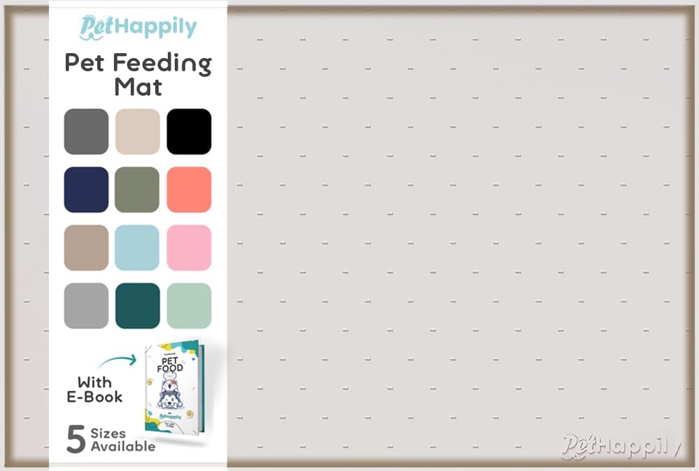 Dog Food Mat - 24x15 Raised Edges Dogs Mat for Food and Water Prevent Spill, Waterproof Cat Food