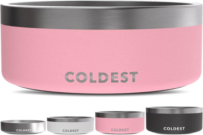 Coldest Dog Bowl - Anti Rust Metal, Non Slip, 3 Layers Insulated Stainless Steel Dog Bowls - Spill