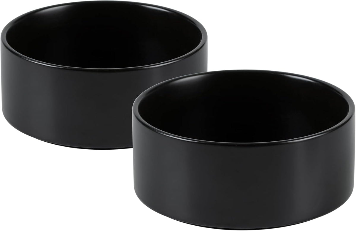 Ceramic 5.1inch Set of 2 Dog and Cat Bowls, Food and Water Feeder for Small Breed Dogs, Kitty