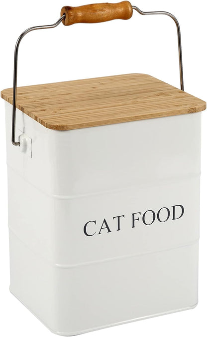 Cat Food storage container Cat Treats Jar,5~6 lb Metal food treats tin for Cat, pet snacks