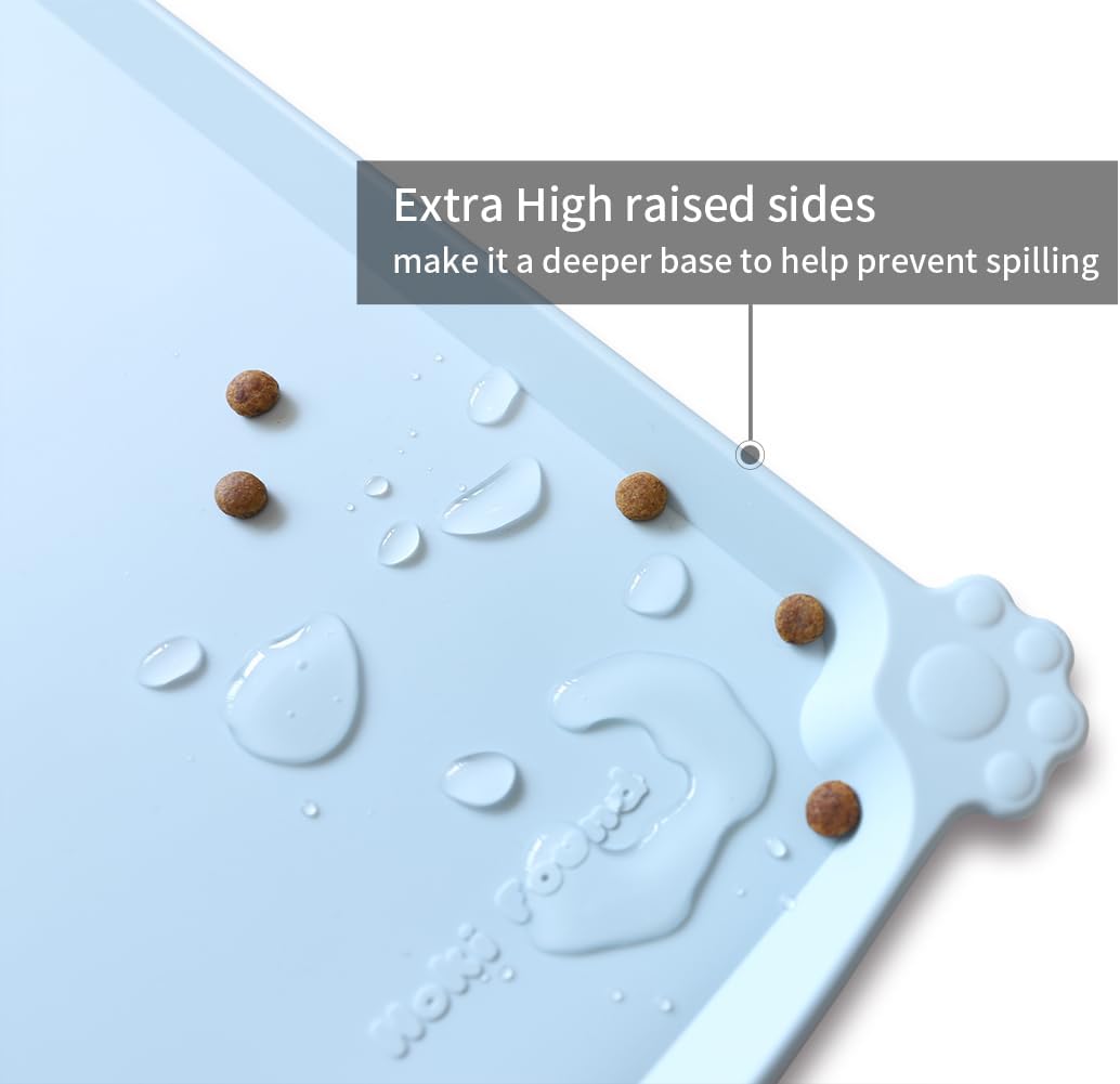Hoki Found L Silicone Non Slip Pet Dog Cat Bowl Mats - Placemat - Feeding Mat - Waterproof - For