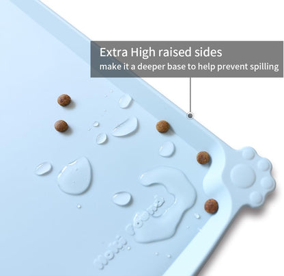 Hoki Found L Silicone Non Slip Pet Dog Cat Bowl Mats - Placemat - Feeding Mat - Waterproof - For