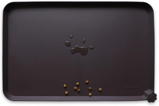 Hoki Found XX-Large Silicone Pet Food Mats - Non Slip Cat Dog Bowl Mats - Waterproof Dog Cat Food