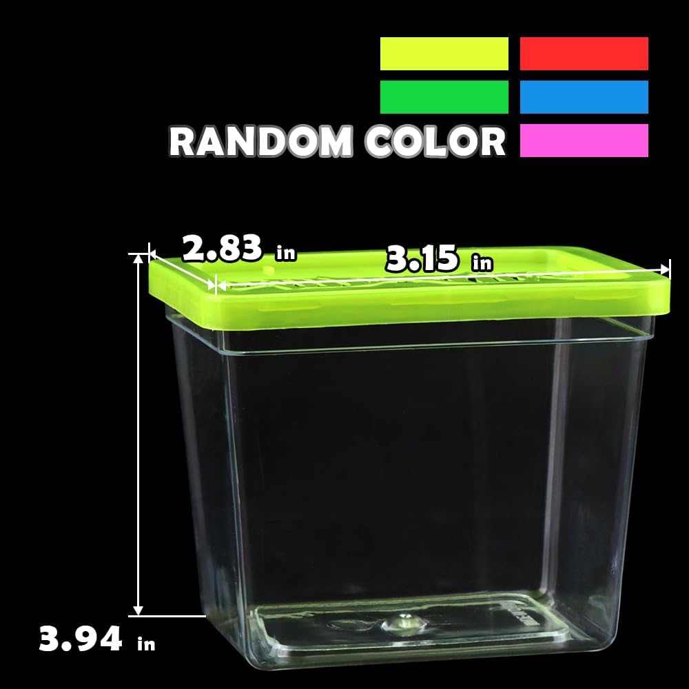 48 Pack Small Plastic Reptile Carrier Tarantula Enclosure Breeding Box Hatching Container for