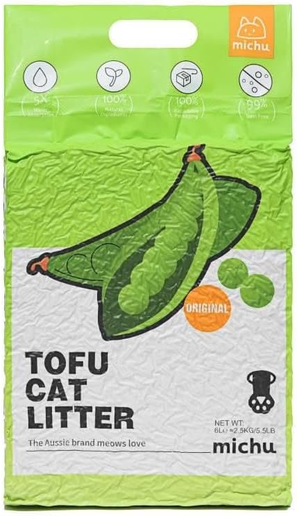 Tofu Cat Litter Natural Clumping Tofu Cat Litter, Fast Clumping and Easily Scoop-able 5.5lb/88oz 5