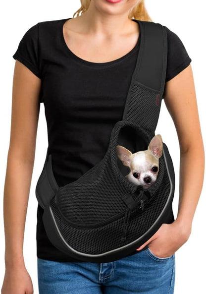 YUDODO Pet Sling Carrier for Small Dogs & Cats – Hands-Free Puppy Carrier with Safety Hook, Large