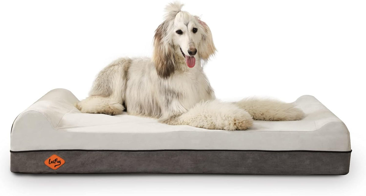 Laifug Orthopedic Memory Foam Dog Bed Extra Large Dog Bed with Pillow and Durable Water Proof Liner