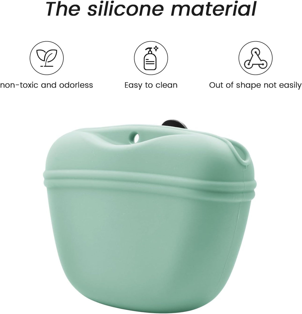 AUDWUD Silicone Dog Treat Pouch,with Dog Training Clicker,Clip on Portable Training
