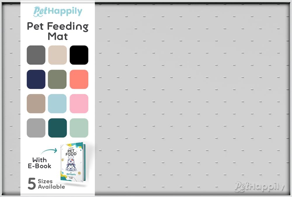 Dog Food Mat - Raised Edges Dogs Mat for Food and Water Prevent Spill, Waterproof Cat Food Mats