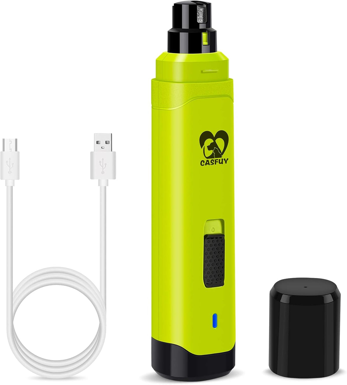 Casfuy Dog Nail Grinder Upgraded - Professional 2-Speed Electric Rechargeable Pet Nail Trimmer