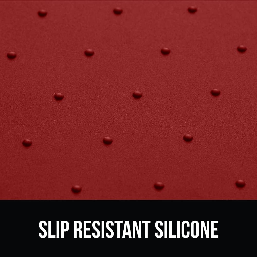 GORILLA GRIP 100% Waterproof Raised Edge BPA Free Silicone Pet Feeding Mat, Dog Cat Food Mats