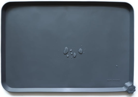 Hoki Found Large Silicone Pet Feeding Tray - Waterproof Dog Pet Cat Feeding Mat - Non Slip Pet Dog