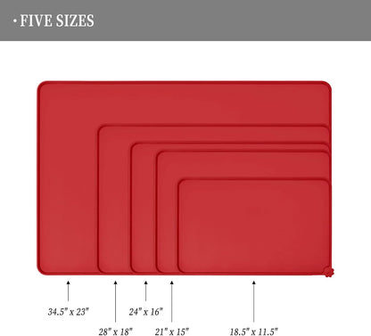 Waterproof Pet Feeding Mat with High Raised Edges, Heavier and Thicker Placemats for Cat Dog Water