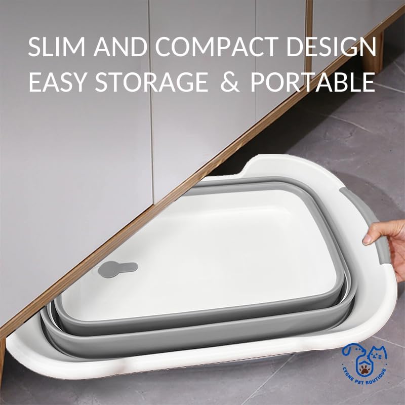 CYGNE Dog Bath Tub with Water Drain Plug, Collapsible Bathtub for Dog Washing and Grooming