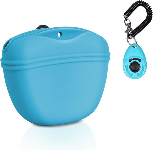 Left&Right Dog Clicker Training Kit,Silicone Dog Training Treat Pouch and Dog Clickers,Dog Treat