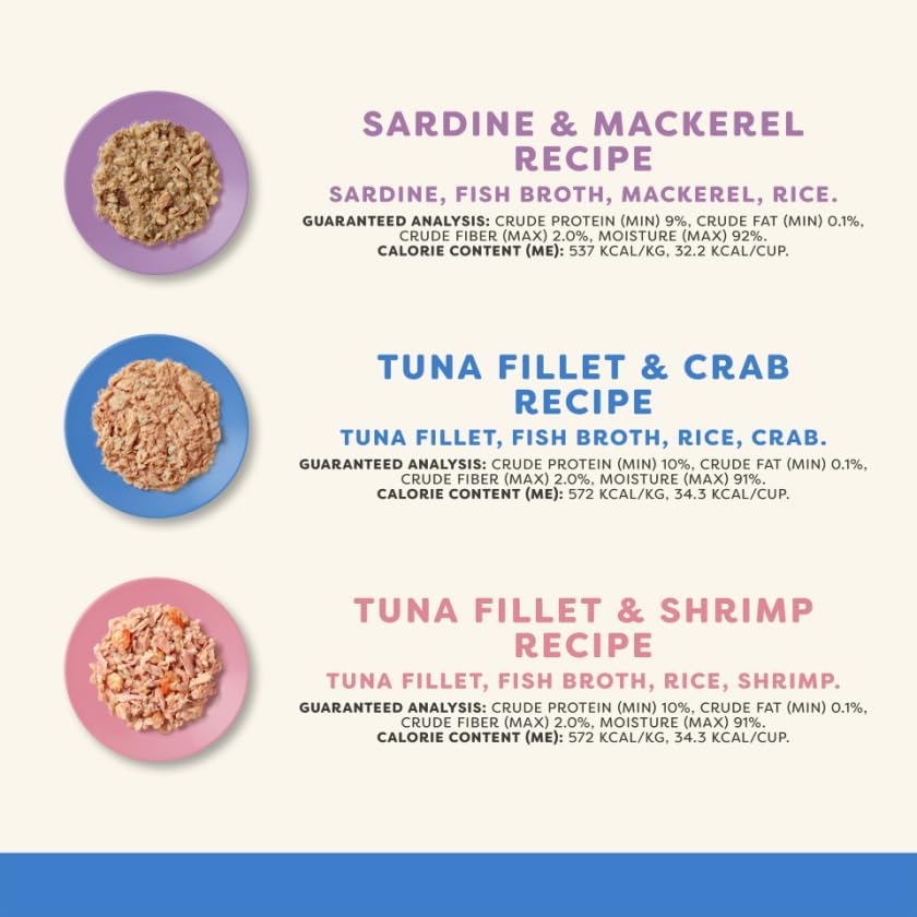 Applaws Natural Wet Cat Food, 8 Count, Limited Ingredient Cat Food Pots, Fish Variety Count in