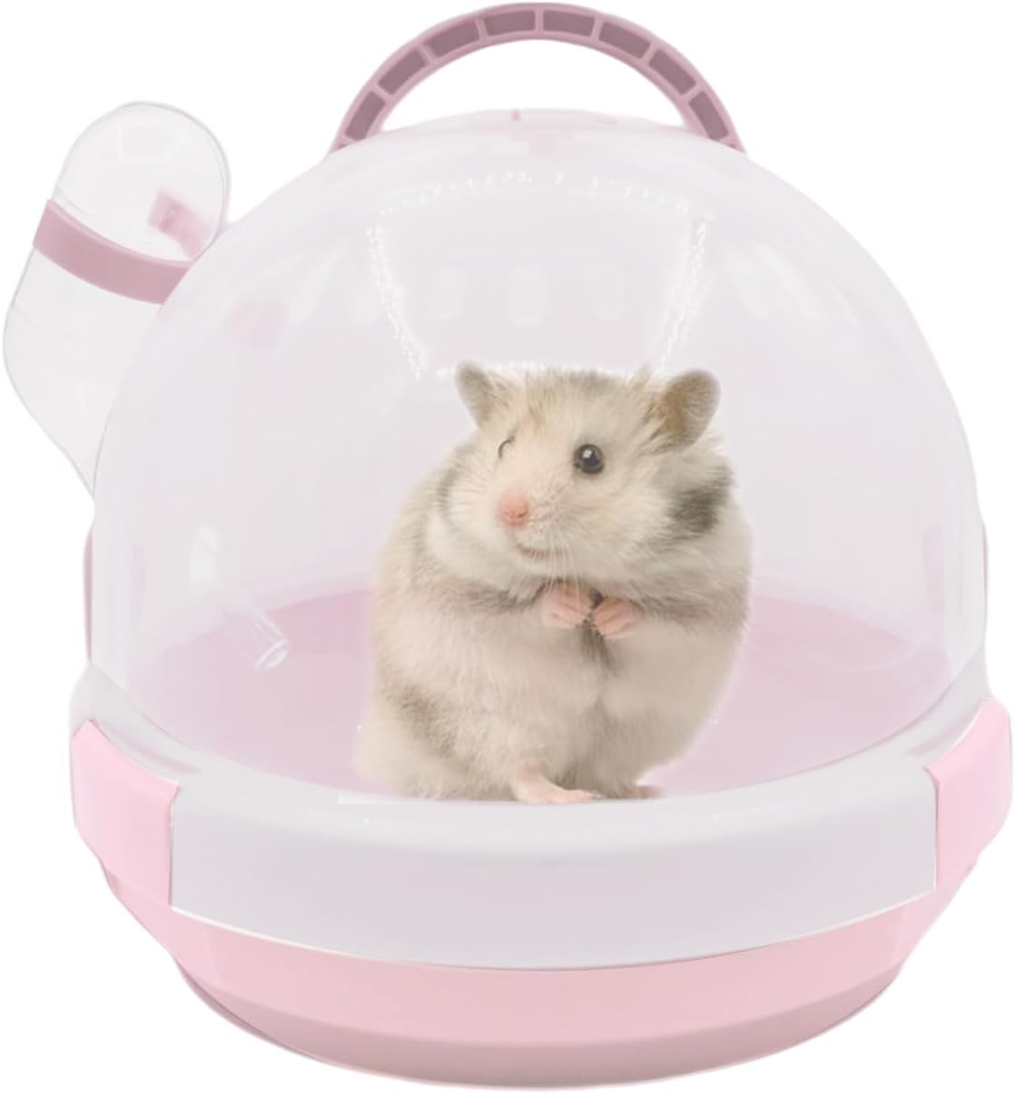 Hamster Carrier Cage Portable Cages Small Animals Carry Travel Case with Water Bottle Plastic