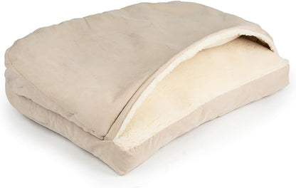 Snoozer Luxury Rectangle Cozy Cave Dog Bed - Indoor Dog Bed with Cover Cave, Covered Calming Burrow