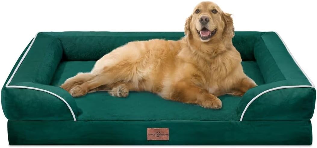 Comfort Expression XL Orthopedic Dog Beds, Waterproof Extra Large Dog Beds with Bolster, Washable