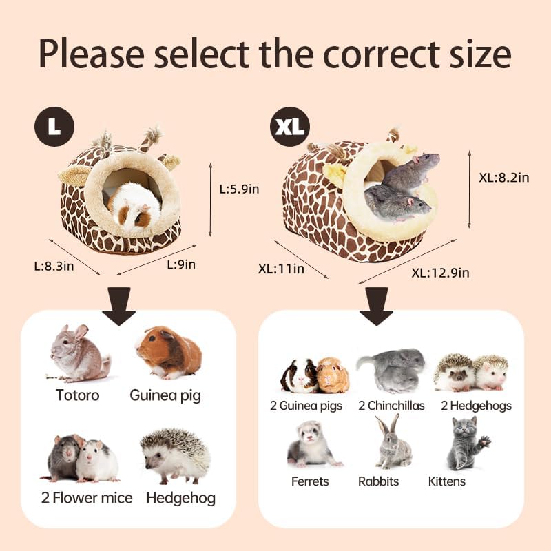 Guinea Pig Bed House & Hideout for Rat Bearded Dragon Hedgehog Ferret to Sleep and Hide, Guinea Pig