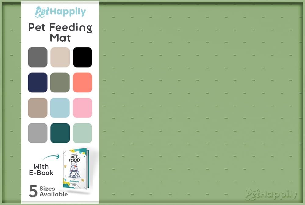 Dog Food Mat - Raised Edges Dogs Mat for Food and Water Prevent Spill, Waterproof Cat Food Mats