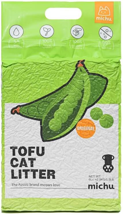 Tofu Cat Litter Natural Clumping Tofu Cat Litter, Fast Clumping and Easily Scoop-able 5.5lb/88oz 5