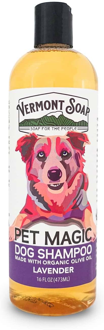 VERMONT SOAP Organics Pet Shampoo - Infused with Organic & Natural Olive Oil, Coconut & Aloe Vera