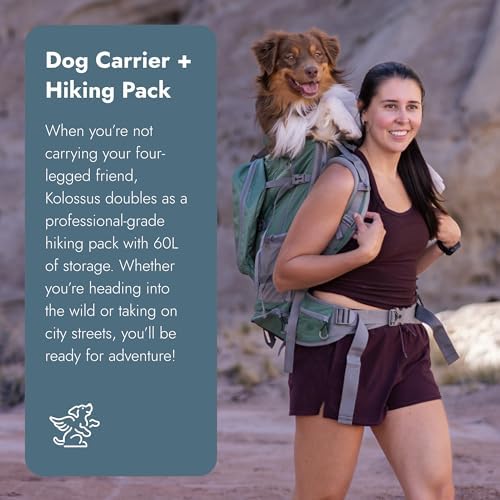 K9 Sport Sack Kolossus - XXL, Myrtle Green - The Big Dog Backpack - Ideal for Dogs 26-29” Long