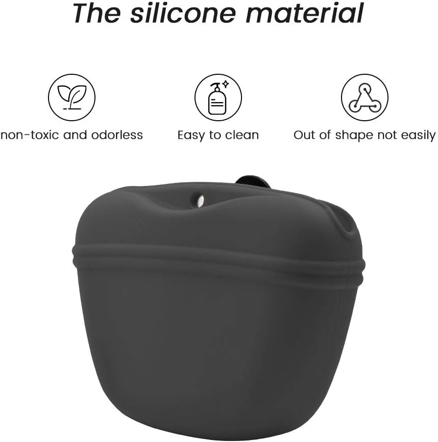 AUDWUD Silicone Dog Treat Pouch,With Dog Training Clicker,Clip on Portable Training
