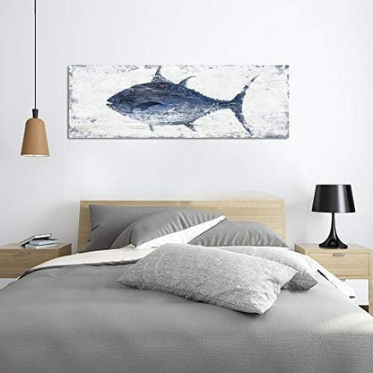 Yihui Arts Canvas Wall Art Abstract Fish Canvas Art- One Panels Nordic Minimalist Painting Large