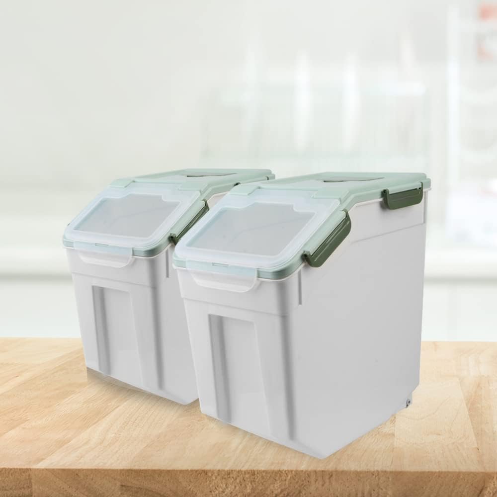 AnRui Rice Storage Container 50LB, Airtight Flour Storage Containers, Plastic Cereal Grain