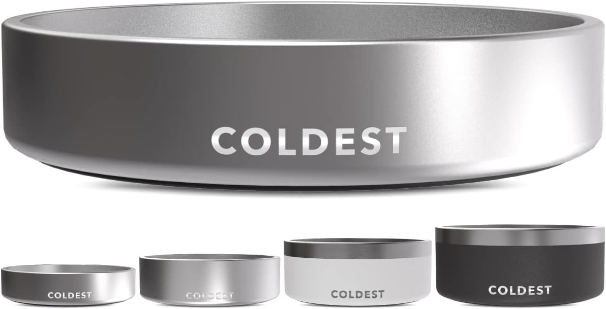 Coldest Dog Bowl - Anti Rust Metal, Non Slip, 3 Layers Insulated Stainless Steel Dog Bowls - Spill