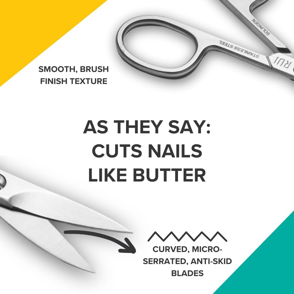 Rui Smiths Pro Precision Stainless Steel Pedicure Trimmer Cutter with Micro-Serrated, Anti-Skid