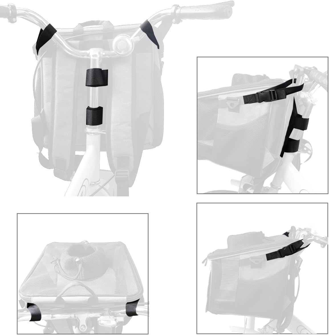 Pet Carrier Bicycle Basket Bag Pet Carrier/Booster Backpack for Dogs and Cats with Big Side