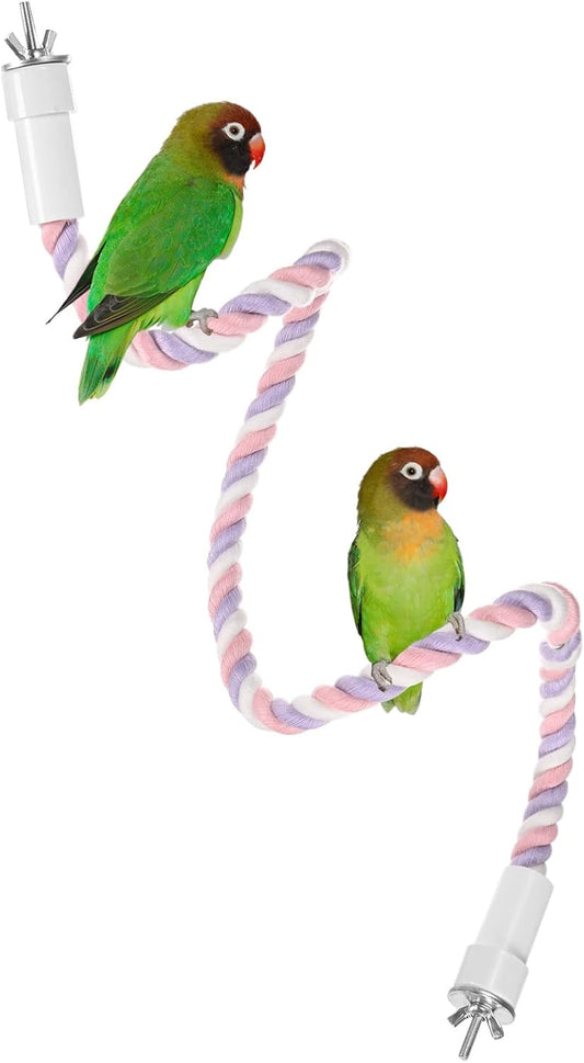 1-Pack Rope Perches for Bird Cages, 31.5 in Length Comfort Grip Flexible Rope Perch Beak & Paw