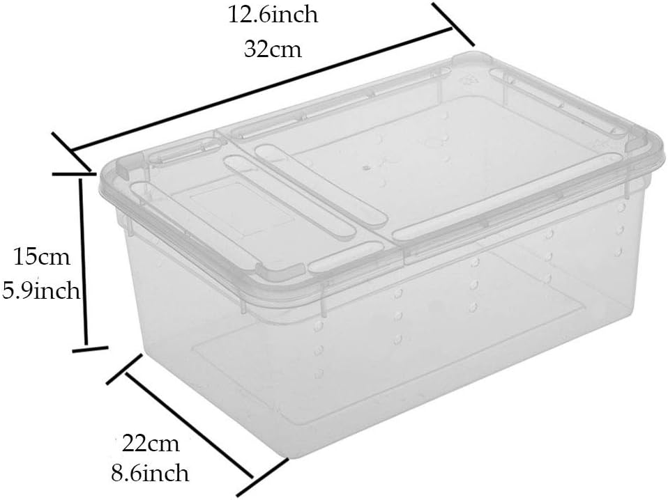 Hamiledyi Reptile Feeding Box Lizard Tarantula Habitat Cage Hatching Container Snake Breeding Box