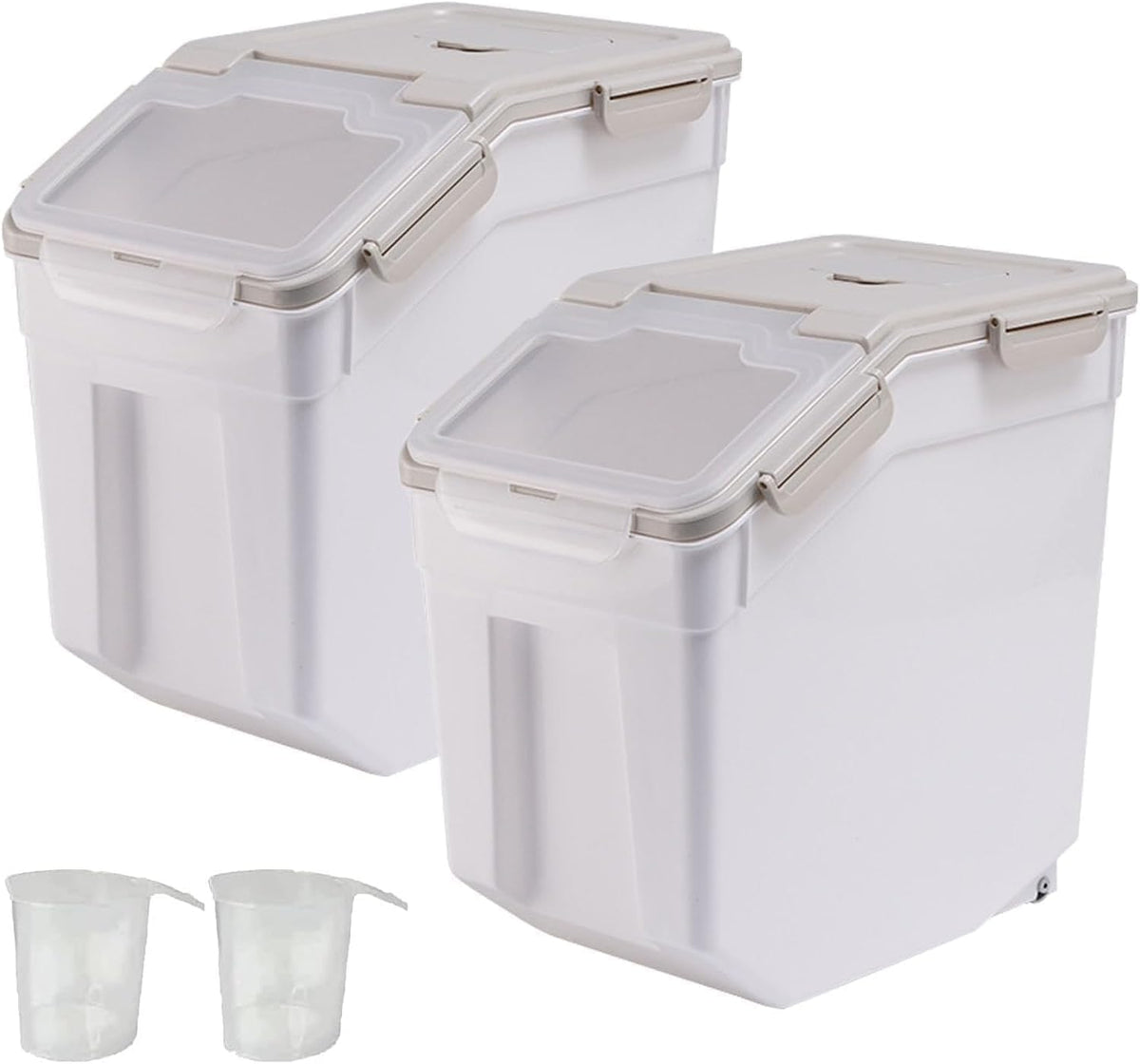 AnRui Rice Storage Container 50LB, Airtight Flour Storage Containers, Plastic Cereal Grain