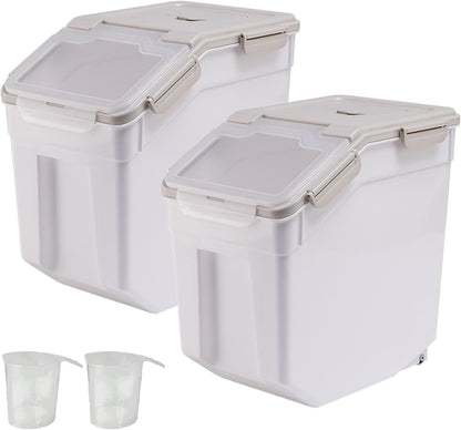AnRui Rice Storage Container 50LB, Airtight Flour Storage Containers, Plastic Cereal Grain