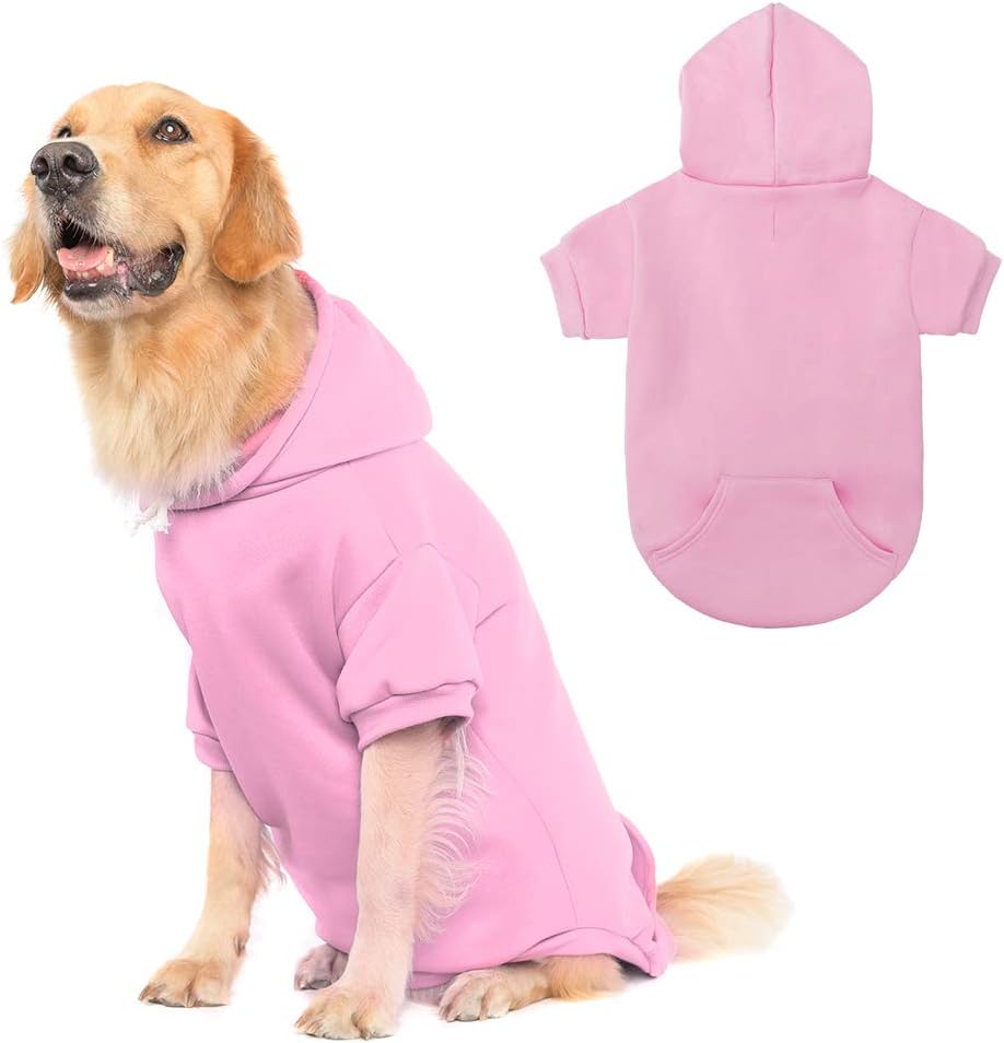 KOOLTAIL Basic Dog Hoodie - Soft and Warm Dog Hoodie Sweater with Leash Hole and Pocket, Dog Winter