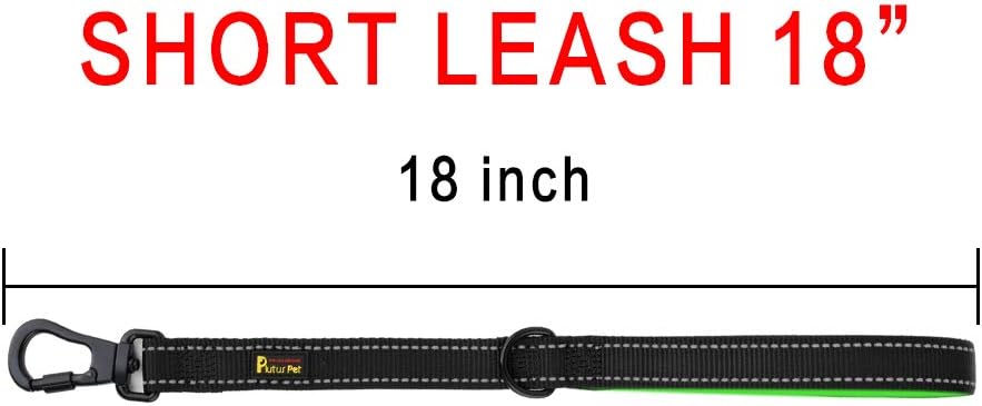 PLUTUS PET Short Training Dog Leash with Padded Handle for Medium Large Big Dogs,18 Inch Heavy Duty