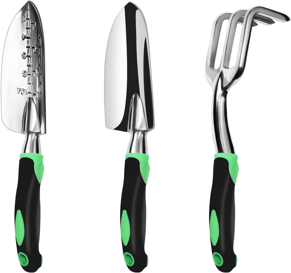 Garden Tool Set, 3 Pack Aluminum Heavy Duty Gardening Kit Includes Hand Trowel, Transplant Trowel