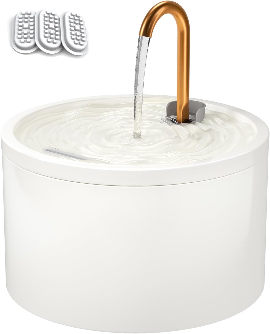 DOOOB Ceramic Cat Water Fountain, 2.1L/71oz Ceramic Cat Fountain, Automatic Ceramic Water Fountain