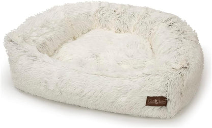 Jax & Bones Dog Napper - Machine Washable Shag Bed for Dogs - Extra Heavy Duty Bolstered Sides