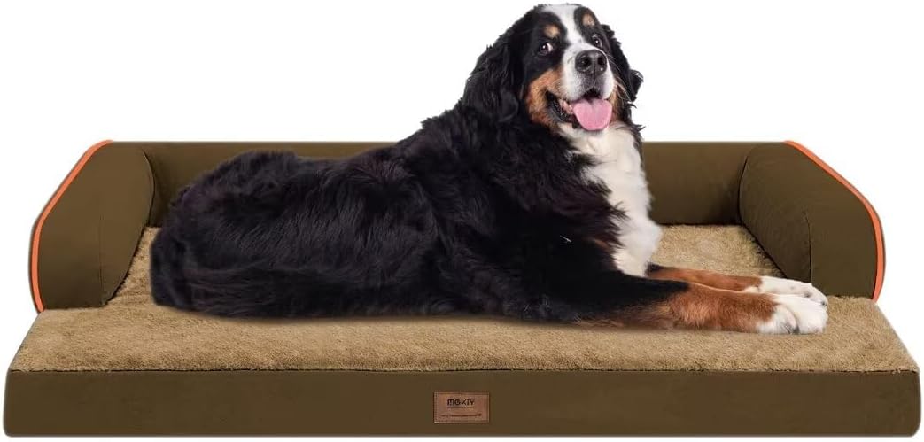 Orthopedic Large Dog Bed Washable: Brown Gaint Size Dog Beds with Removable Washable Cover, XXXL